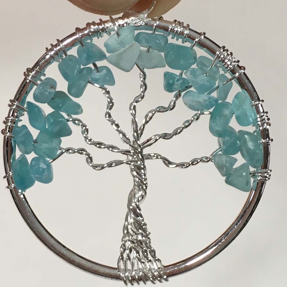 Apatite Tree of Life Pendant - natural stones